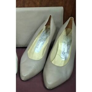 Vintage Charles Jourdan Taupe Womens Heels & Clutch Purse